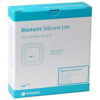 Picture of Biatain Silicone Foam Dressing 4" x 4", Pad Size 2 3/23" x 2 3/23"