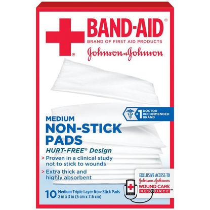 Picture of Johnson & Johnson Band-Aid® First Aid Non-Stick Pad, Medium (2"x3")