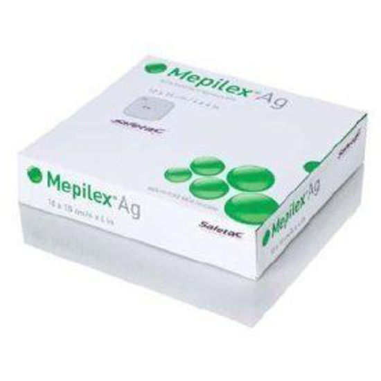 Picture of Mepilex Ag Antimicrobial Soft Silicone Foam Dressing with Silver 6" x 6"